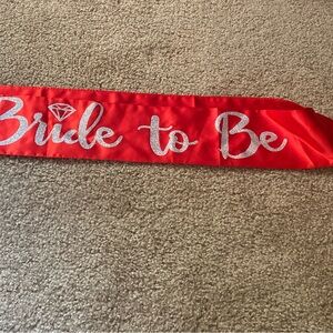 Red Bride to Be Sash